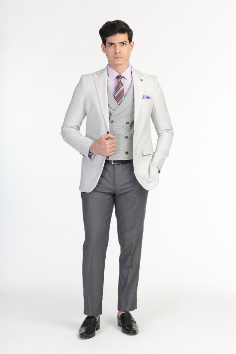 Slim Fit Suit Gray
