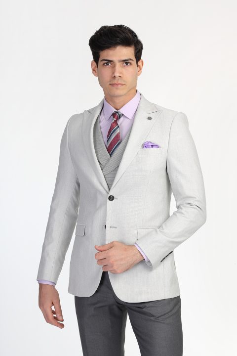 Slim Fit Suit Gray - Image 4
