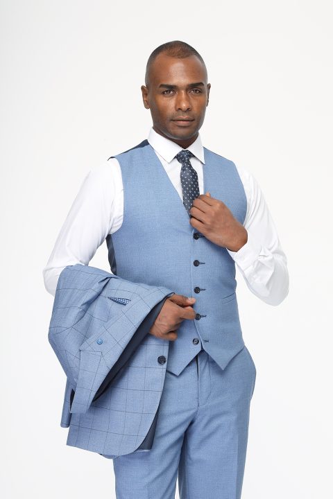 Slim Fit Suit Light Blue - Image 3