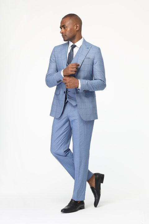 Slim Fit Suit Light Blue - Image 4