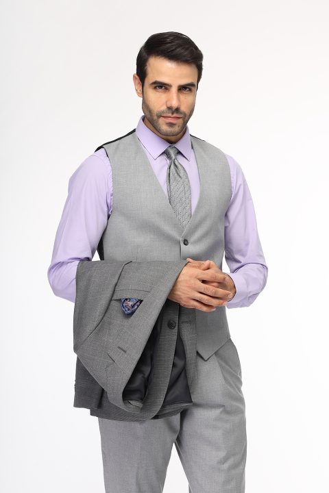Slim Fit Suit Gray - Image 3