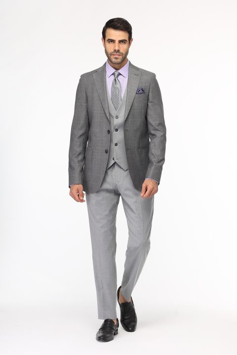 Slim Fit Suit Gray