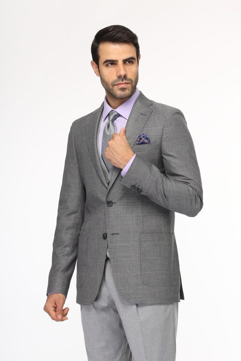 Slim Fit Suit Gray - Image 4