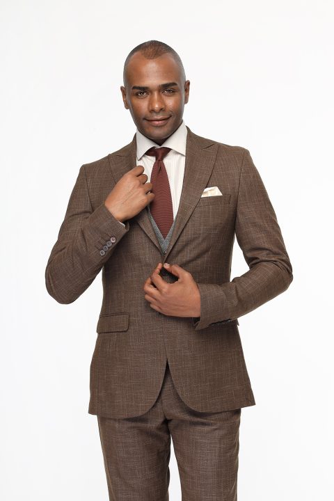 Slim Fit Suit Brown - Image 4