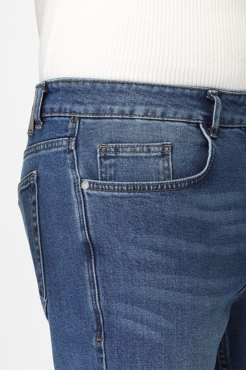 Slim Straight Fit Trousers Jeans Blue - Image 5