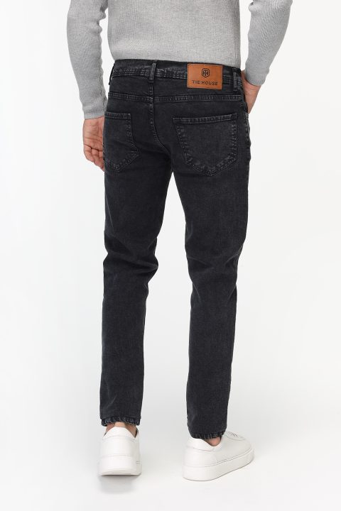 Slim Fit Trousers Jeans Dark Gray - Image 3