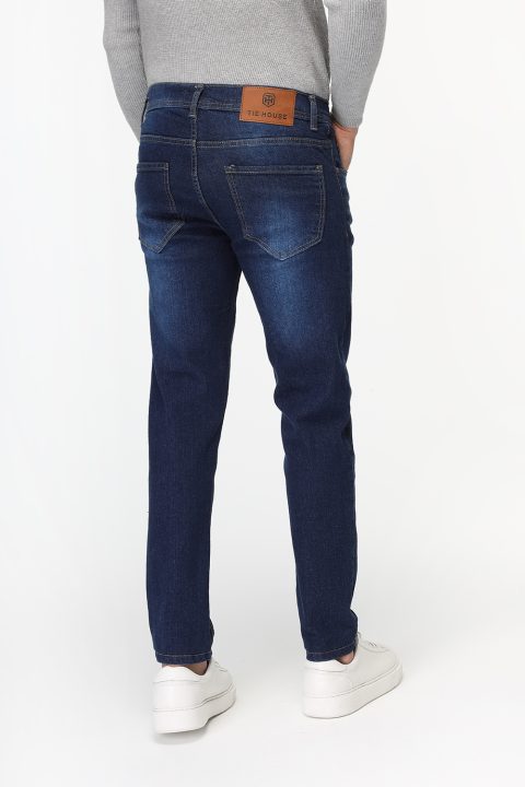 Slim Fit Trousers Jeans Dark Blue - Image 3