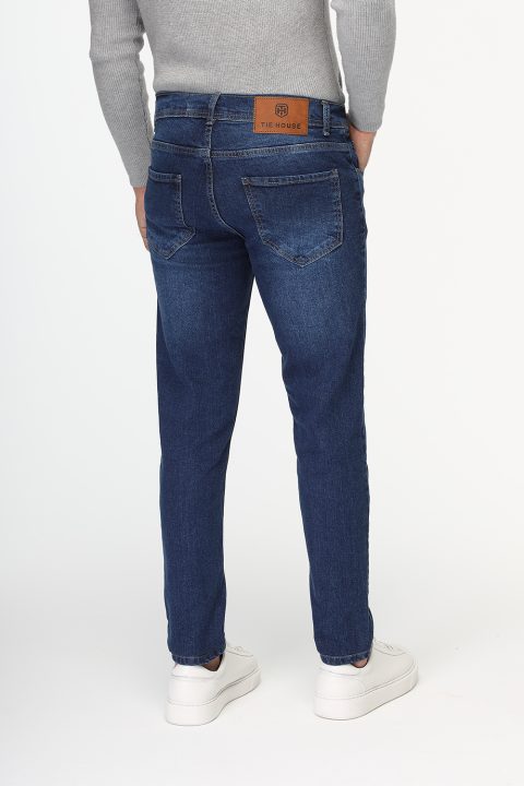 Slim Fit Trousers Jeans Dark Blue - Image 3