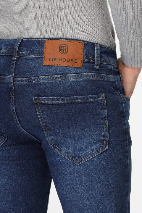 Slim Fit Trousers Jeans Dark Blue - Image 4
