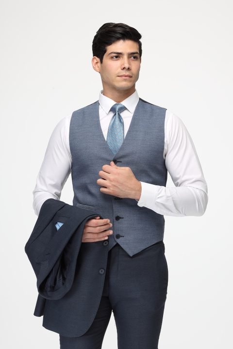 Slim Fit Suit Dark Blue - Image 3