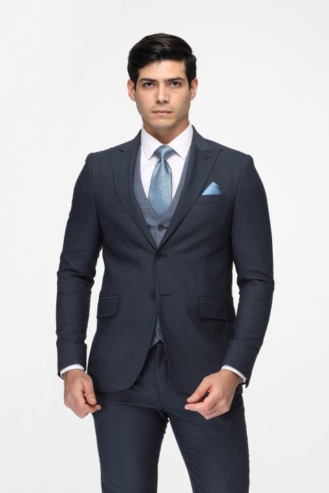 Slim Fit Suit Dark Blue - Image 4