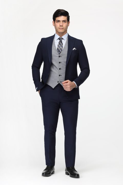 Slim Fit Suit Dark Blue