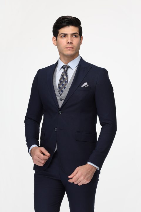 Slim Fit Suit Dark Blue - Image 3